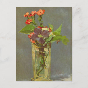 Edouard Manet - Nelken und Clematien in einem Krys Postkarte