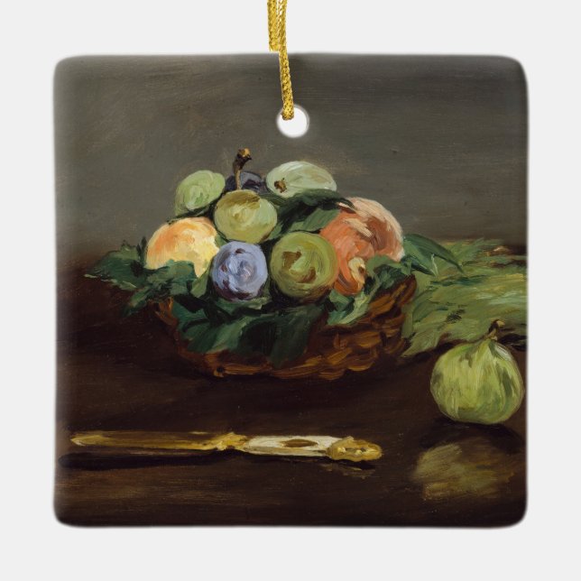 Edouard Manet - Obstkorb Keramikornament (Vorderseite)