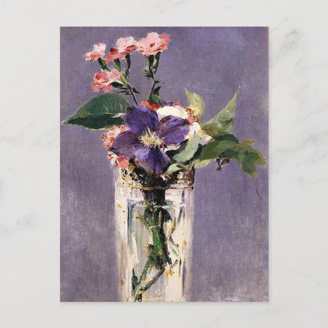 Edouard Manet - Pinks und Clematis, Postkarte (Vorderseite)