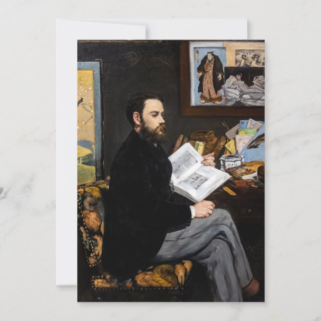 Edouard Manet - Portrait von Emile Zola Einladung (Vorderseite)