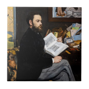 Edouard Manet - Portrait von Emile Zola Fliese