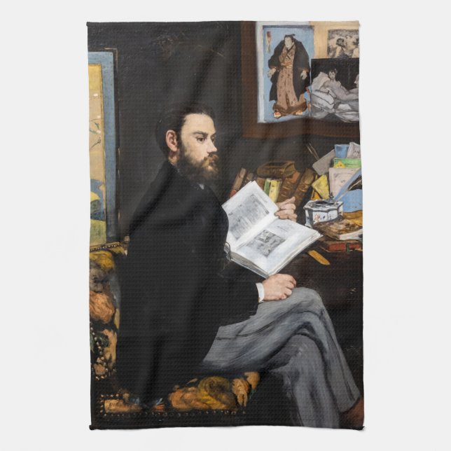 Edouard Manet - Portrait von Emile Zola Geschirrtuch (Vertikal)