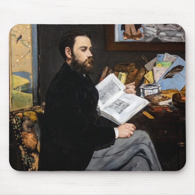Edouard Manet - Portrait von Emile Zola Mousepad (Vorne)