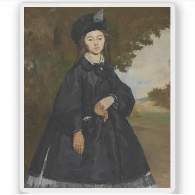 Édouard Manet - Portrait von Madame Brunet Aufkleber (Vorderseite)