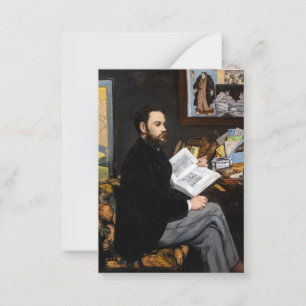 Edouard Manet - Porträt von Emile Zola Mitteilungskarte