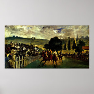 edouard Manet - Rennen in Longchamp Poster