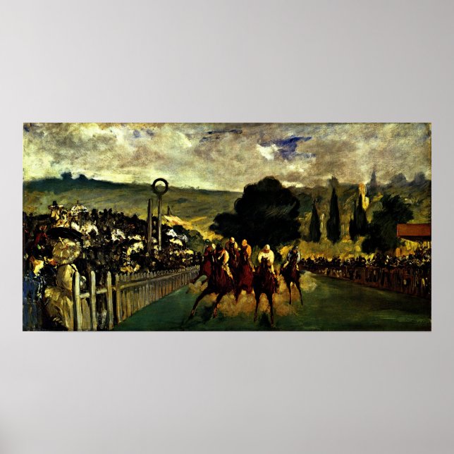 edouard Manet - Rennen in Longchamp Poster (Vorne)