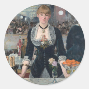 Edouard Manet ' s Eine Bar in den Folies-Bergère Runder Aufkleber