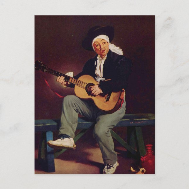 Edouard Manet, spanischer Sänger Postkarte (Vorderseite)