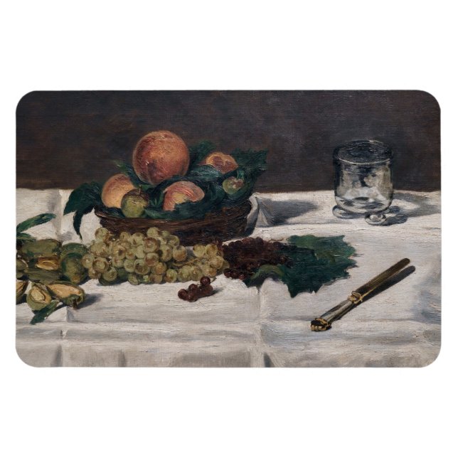 Edouard Manet - Stillleben, Früchte auf einem Tisc Magnet (Horizontal)