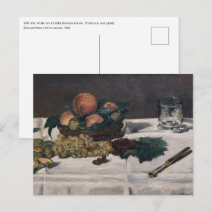 Edouard Manet - Stillleben, Früchte auf einem Tisc Postkarte