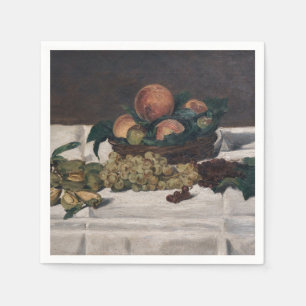 Edouard Manet - Stillleben, Früchte auf einem Tisc Serviette