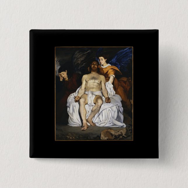 Edouard Manet - Toter Christus mit Engeln - 1864 Button (Vorderseite)