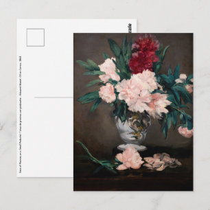 Edouard Manet - Vasen mit Pfingstrosen auf einem k Postkarte