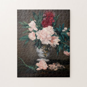 Edouard Manet - Vasen mit Pfingstrosen auf einem k Puzzle