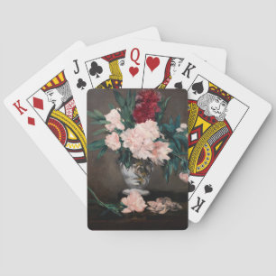 Edouard Manet - Vasen mit Pfingstrosen auf einem k Spielkarten