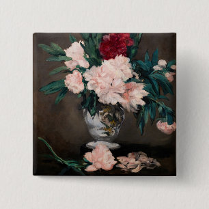 Edouard Manet - Vasen mit Pfingstrosen auf kleinem Button