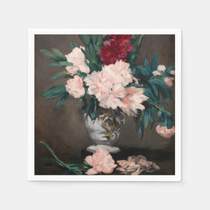 Edouard Manet - Vasen mit Pfingstrosen auf kleinem Serviette