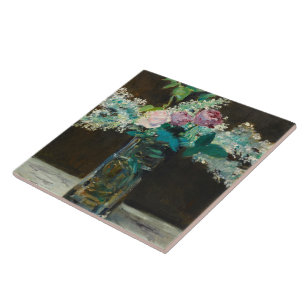 Edouard Manet Vasen mit weißen Flieder und Rosen Fliese