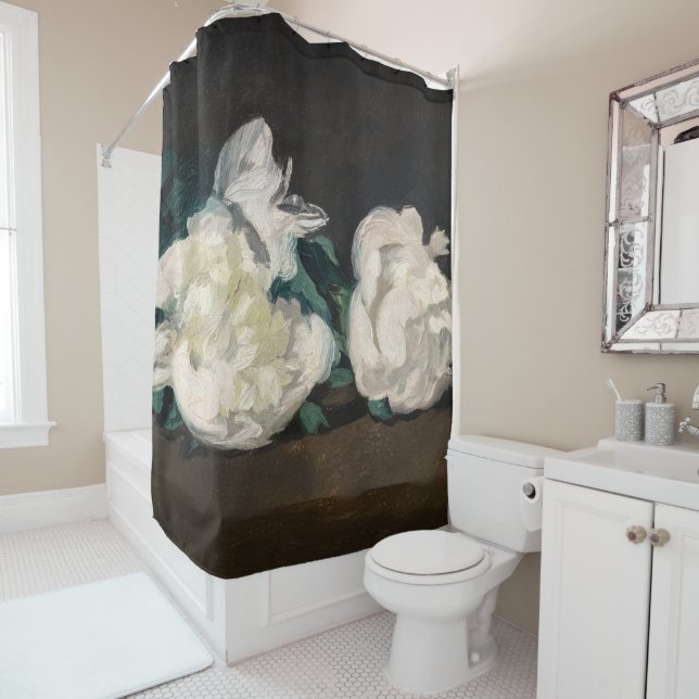 Edouard Manet - Zweig der Weißen Peonies, Secateur Duschvorhang (Beispiel)