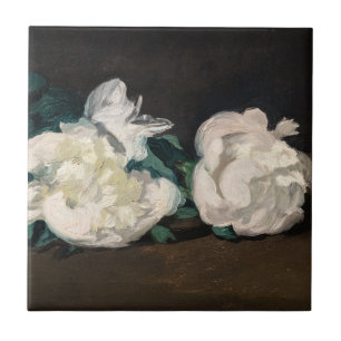 Edouard Manet - Zweig der Weißen Peonies, Secateur Fliese