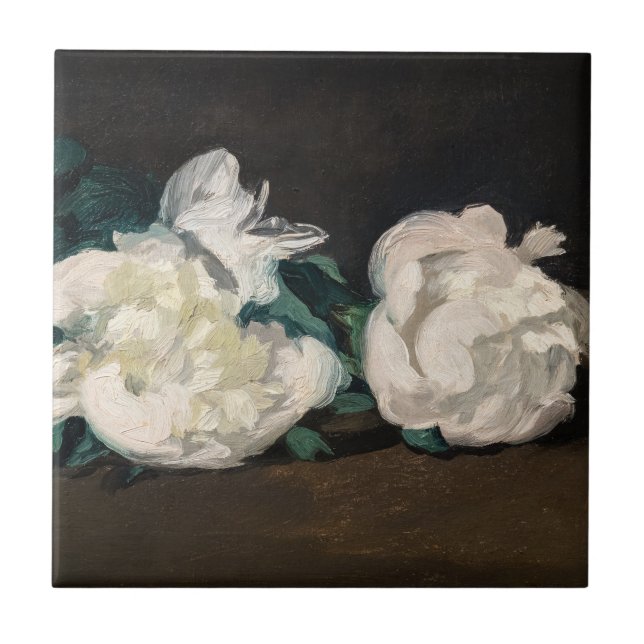 Edouard Manet - Zweig der Weißen Peonies, Secateur Fliese (Vorderseite)