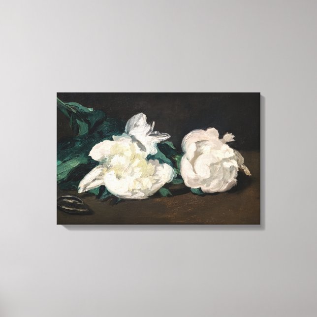 Edouard Manet - Zweig der Weißen Peonies, Secateur Leinwanddruck (Vorderseite)