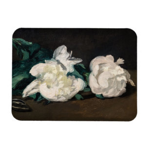 Edouard Manet - Zweig der Weißen Peonies, Secateur Magnet