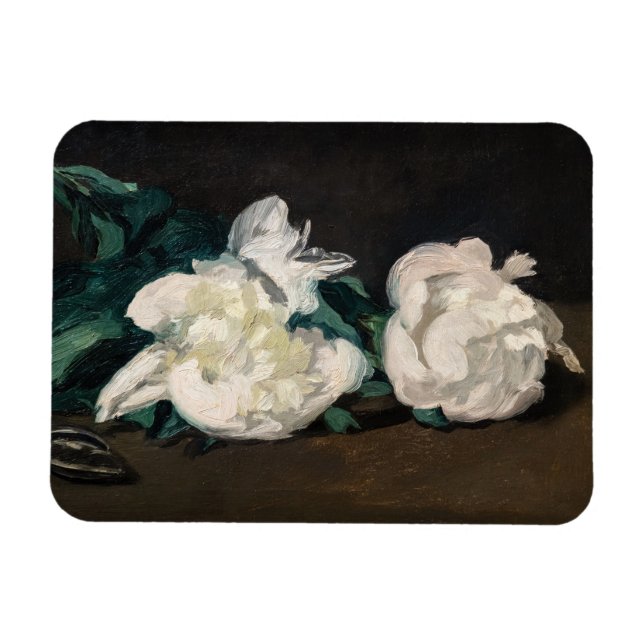 Edouard Manet - Zweig der Weißen Peonies, Secateur Magnet (Horizontal)