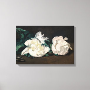 Edouard Manet - Zweig weißer Pfingstrosen, Gartens Leinwanddruck