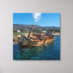 Edro III Schiffswrack Paphos, Zypern Leinwanddruck