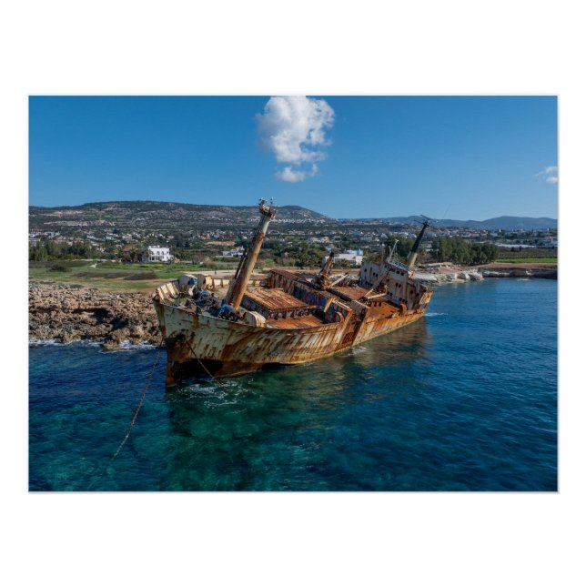 Edro III Schiffswrack Paphos, Zypern Poster (Vorderseite)