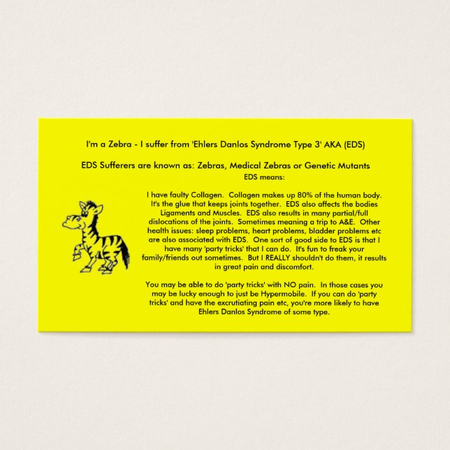 EDS Awareness Cards (Vorderseite)