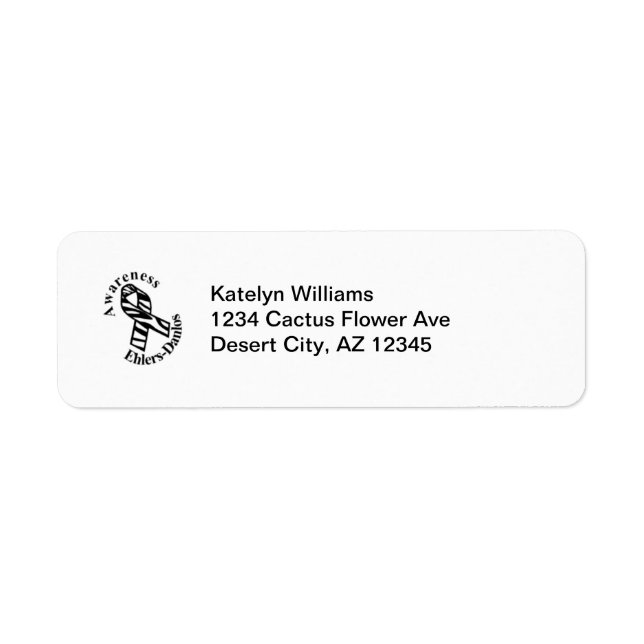 EDS Awareness Zebra Ribbon Address Label (Vorne)