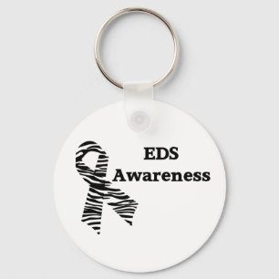 EDS Awareness Zebra Ribbon White Schlüsselanhänger