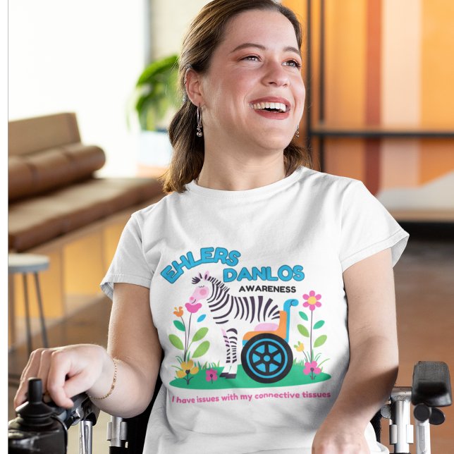 EDS Awareness Zebra T - Shirt (Spread EDS awareness with this, "I have issues with my connective tissues" zebra t-shirt! )