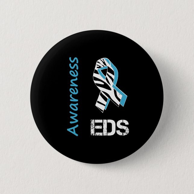 Eds-Bewusstseinzebra-Streifen-Band-Knopf Button (Vorderseite)
