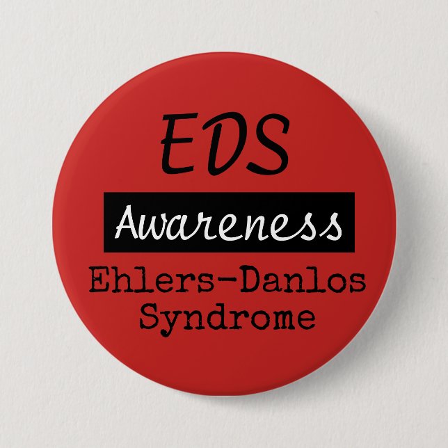 EDS Ehlers-Danlos Syndrom Bewusstsein Zebra Button (Vorderseite)