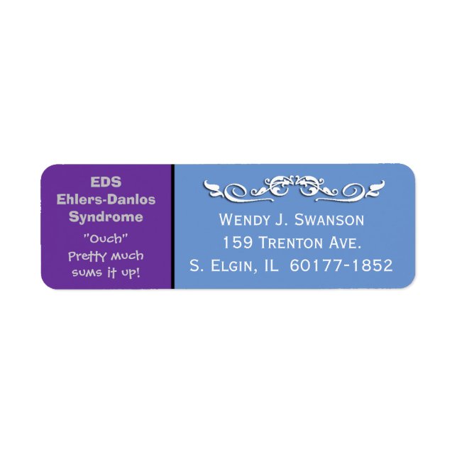 EDS Ehlers-Danlos Syndrom Postadresse Label (Vorne)