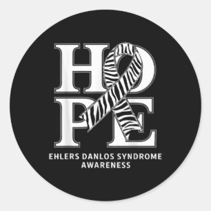 Eds Hope Zebra Ribbon Ehlers Danlos Syndrom Aware Runder Aufkleber
