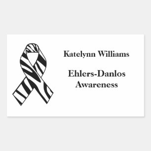 EDS Zebra Stripe Awareness Ribbon Stickers