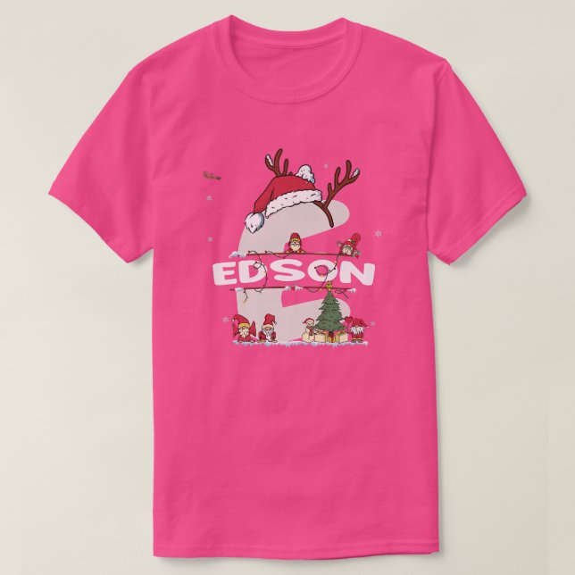 Edson Christmasw Edson Name für lustige Weihnachte T-Shirt (Design vorne)