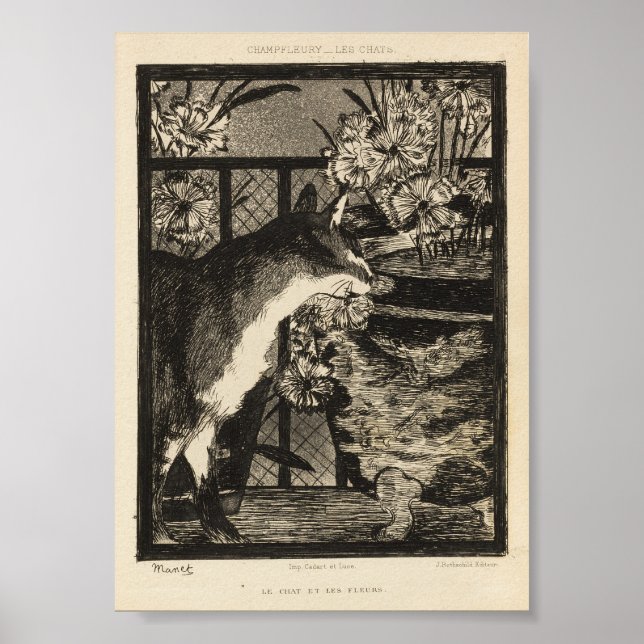 Eduard Manet Cats Print Poster (Vorne)