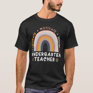 Educate Motivate Inspirier Kindergarten Lehrer Rai T-Shirt