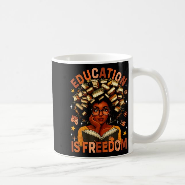 Education Is Dom Black Teacher Books Black History Kaffeetasse (Rechts)