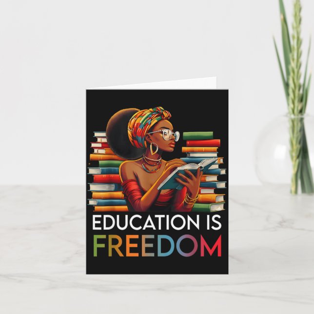 Education Is Dom Black Teacher Books Black History Karte (Vorderseite)