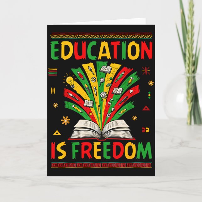 Education Is Freedom Books Lover Black History Mon Karte (Vorderseite)
