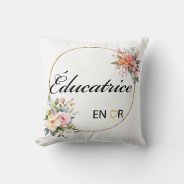 Éducatrice Floral Watercolor Pillow Kissen
