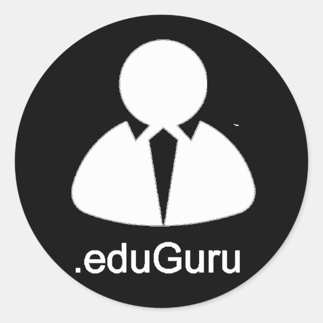 .eduGuru Sticker, Text (schwarz) Runder Aufkleber (Vorderseite)