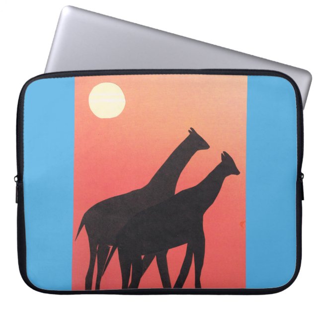 EDV-Sieb mit Giraffendesign Laptopschutzhülle (Vorderseite)